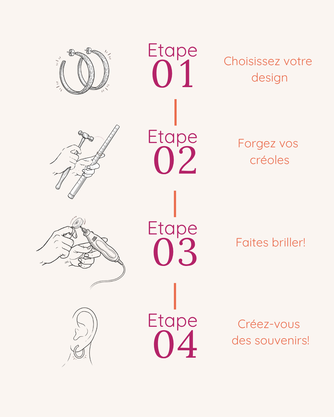 Personnalisez vos créoles UN DE CES QUATRE