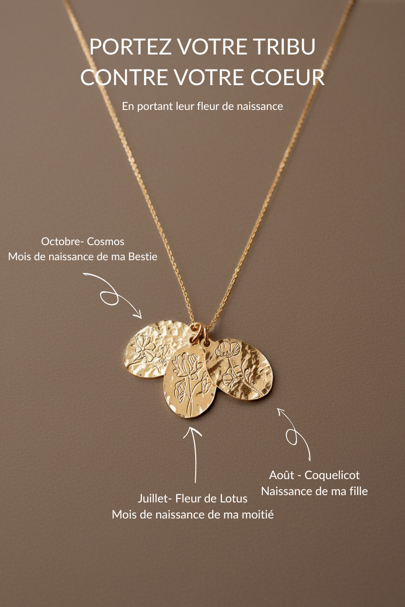 Pendentifs "Fleur de Naissance" Un de ces quatre 